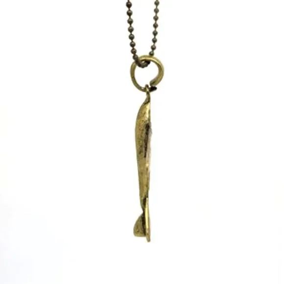 Antiqued Bronze Plane Pendant on 26" Ball Chain Lobster Claw Clasp - Picture 6 of 8